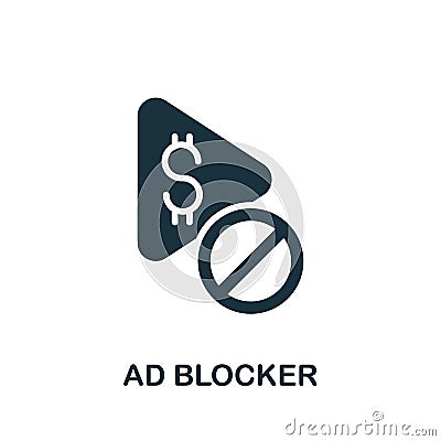Ad Blocker icon. Simple element from content marketing collection. Creative Ad Blocker icon for web design, templates, Cartoon Illustration