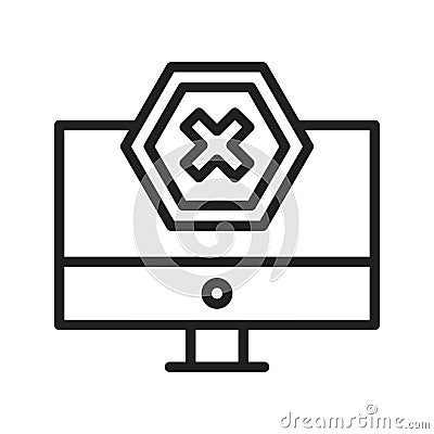 Ad Blocker Icon Image. Vector Illustration