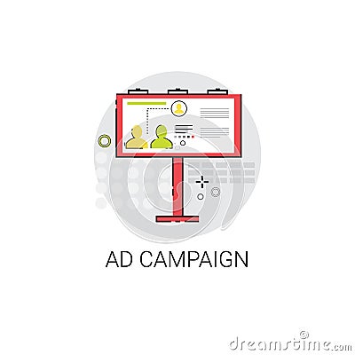 Ad Campaign Content Marketing Optimization Icon Vector Illustration