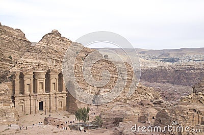 Ad-Dayr The Monastery in Petra, Jordan Stock Photo