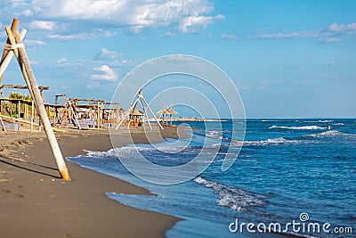 Ada Bojana, near Ulcin, famous sand beach on south of Montenegro Editorial Stock Photo