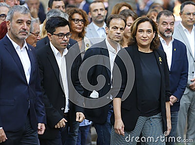 Ada Colau Major of Barcelona at Catalonia diada celebrations Editorial Stock Photo