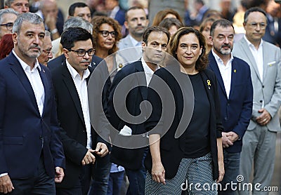 Ada Colau Major of Barcelona at Catalonia diada celebrations Editorial Stock Photo