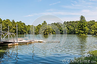 ADA-Compliant Canoe/Kayak Launch at Stumpy Lake in Virginia Beach Stock Photo