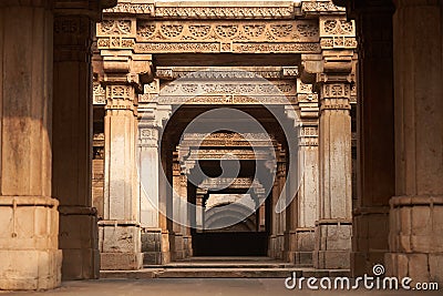 The Adalaj Ancient Stepwell in Ahmedabad India Stock Photo