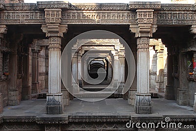Adalaj Ni Vav (Stepwell), or Rudabai Stepwell. Built in 1498 Five stories deep. Adalaj, Gujarat Stock Photo