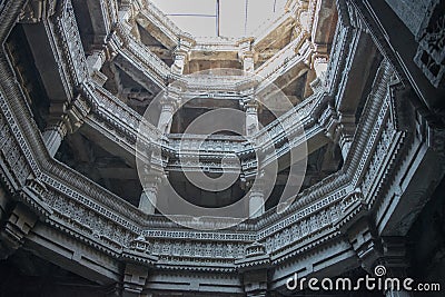 Adalaj Wav or Step Well at Ahmedabad Stock Photo