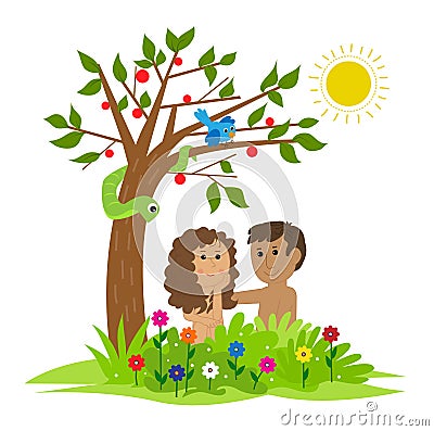 Adam and Eve Vector Illustration