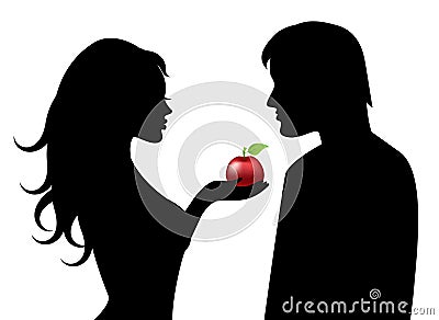 Adam and Eve and the forbidden fruit Stock Photo