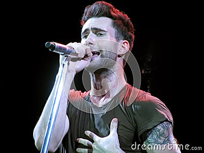 Adam Levine of Maroon 5 - Live Performance Editorial Stock Photo