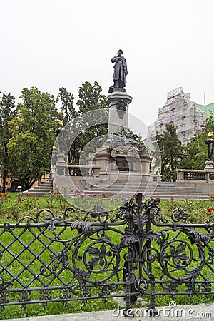 Adam Mickiewicz Monument, Warsaw Stock Photo