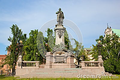 Adam Mickiewicz Monument in Warsaw, Poland Stock Photo