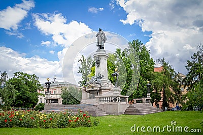 Poland, Warsaw, Adam Mickiewicz Square Editorial Stock Photo