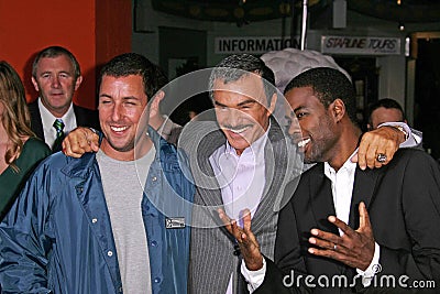 Adam Sandler, Burt Reynolds, Chris Rock Editorial Stock Photo