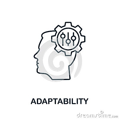 Adaptability icon. Line style element from life skills collection. Thin Adaptability icon for templates, infographics and more Stock Photo