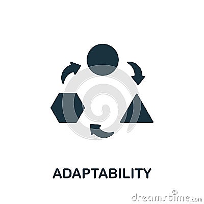 Adaptability icon. Monochrome simple element from soft skill collection. Creative Adaptability icon for web design Vector Illustration