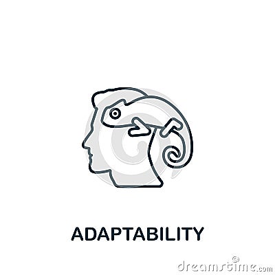 Adaptability icon. Monochrome simple Life Skills icon for templates, web design and infographics Vector Illustration