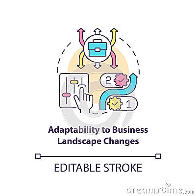 Adaptability to business landscape change concept icon Vector Illustration