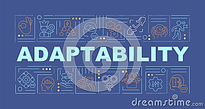 Adaptability word concepts dark blue banner Vector Illustration