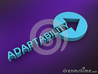 adaptability word on purple Stock Photo