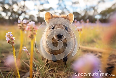 Adaptable Quokka animal rodent field. Generate Ai Stock Photo