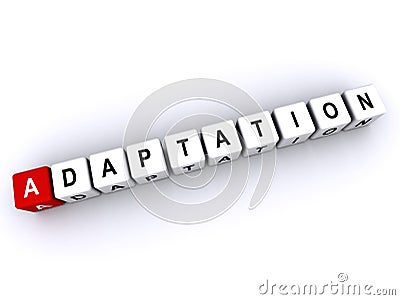 adaptation word block on white Stock Photo