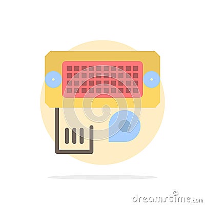 Adapter, Connection, Data, Input Abstract Circle Background Flat color Icon Vector Illustration