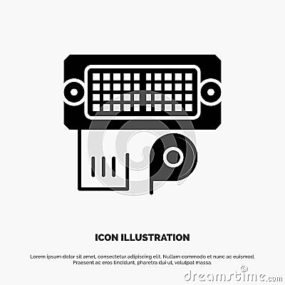Adapter, Connection, Data, Input solid Glyph Icon vector Vector Illustration
