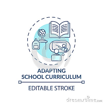 Adapting school curriculum concept icon Vector Illustration