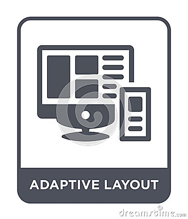 adaptive layout icon in trendy design style. adaptive layout icon isolated on white background. adaptive layout vector icon simple Vector Illustration