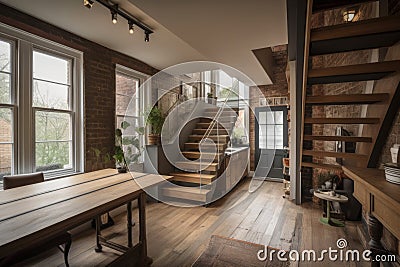 adaptive reuse and renovation project with vintage details and modern appeal Stock Photo