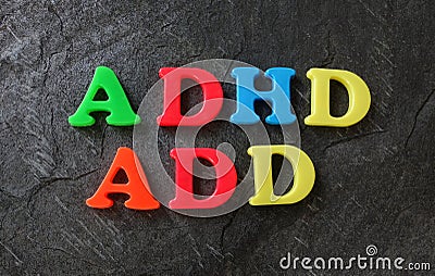 ADD and ADHD letters Stock Photo