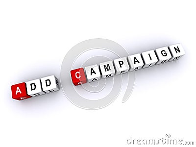 add campaign word block on white Stock Photo