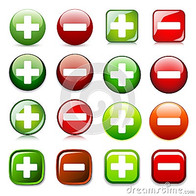 Add delete or show hide color buttons Vector Illustration