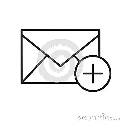 Add email linear icon Vector Illustration
