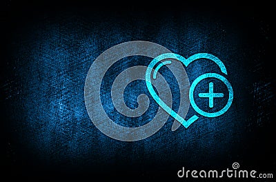 Add favorite heart icon abstract blue background illustration digital texture design concept Cartoon Illustration