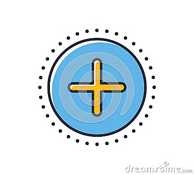 Add icon. Append icon isolated on white background. Design elements colored. Vector Illustration