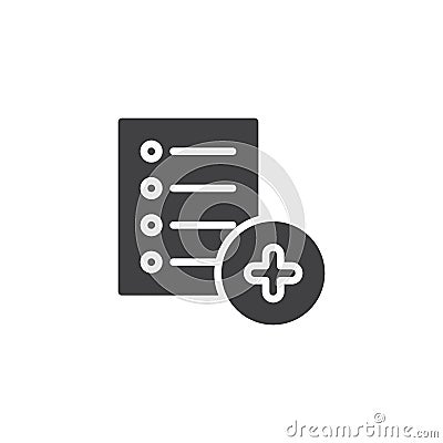 Add list document vector icon Vector Illustration