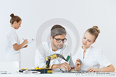 Add this piece very carefully Stock Photo