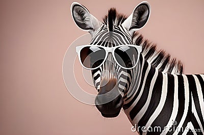 funny zebra wearing sunglasses illustration Cartoon Illustration