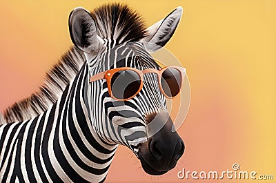funny zebra wearing sunglasses illustration Cartoon Illustration