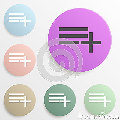 Add playlist badge color set. Simple glyph, flat vector of web icons for ui and ux, website or mobile application Vector Illustration