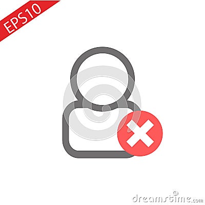 Add or plus user vector line icon isolated on white background. Plus user line icon for infographic, website or app. Scalable icon Stock Photo