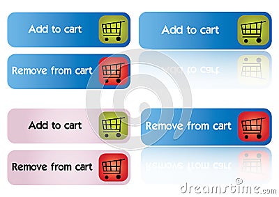 Add and remove cart - vector Stock Photo