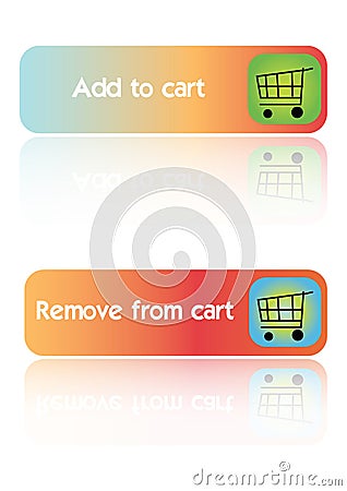 Add and remove cart - vector Stock Photo