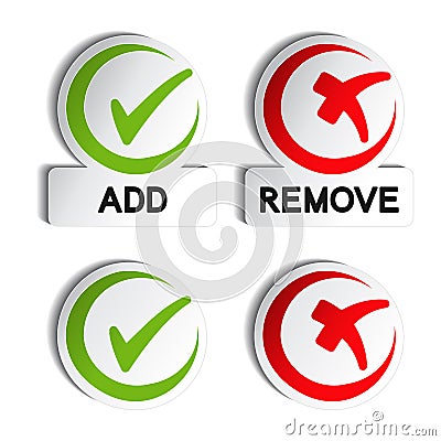 Add remove circular item Vector Illustration