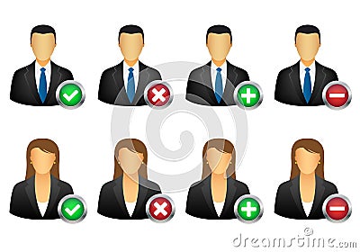 Add remove user icons Vector Illustration