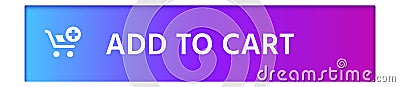 Add to cart button with shopping cart icon is displayed on a vibrant gradient background, creating a modern and visually appealing Vector Illustration
