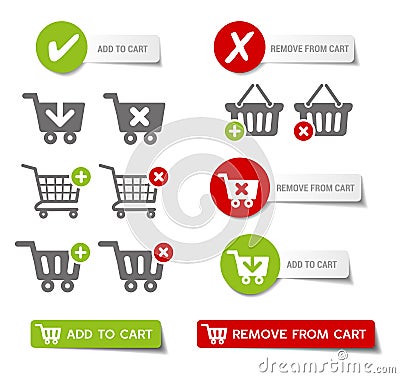 Add to Cart Buttons Vector Illustration