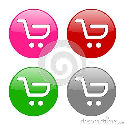 Add To Cart Buttons icons set. Shopping logo. Vector Illustration